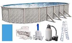 Above Ground 18x33x52 Oval Meadow Swimming Pool with Liner Filter & Salt Generator