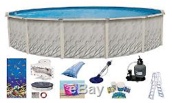 Above Ground 21'x52 Round MEADOWS Swimming Pool with Caribbean Liner & Kit Pack