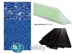 Above Ground Cracked Glass Swimming Pool Overlap Liner with Cove & Coping Strips