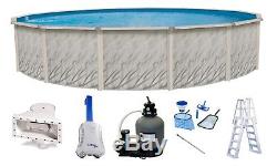 Above Ground Meadows Round Swimming Pool with Liner, Ladder, Salt System & Filter