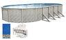 Above Ground Oval MEADOWS Steel Wall Swimming Pool with Bedrock Overlap Liner