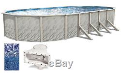 Above Ground Oval MEADOWS Steel Wall Swimming Pool with Cracked Glass Liner