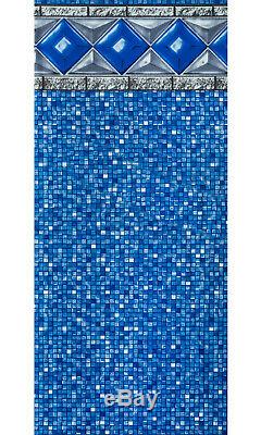 Above Ground Oval MEADOWS Steel Wall Swimming Pool with Crystal Tile Unibead Liner