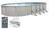Above Ground Oval MEADOWS Steel Wall Swimming Pool with Rock Island 25 Gauge Liner