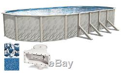 Above Ground Oval MEADOWS Steel Wall Swimming Pool with Waterfall 25 Gauge Liner