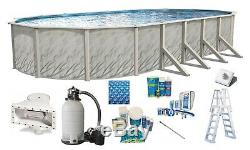 Above Ground Oval Meadows Swimming Pool with Liner, Sand Filter & Chemical Kit