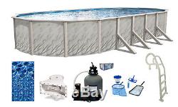 Above Ground Oval Meadows Swimming Pool with Liner, Sand Filter & In-Pool Ladder