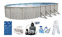 Above Ground Oval Meadows Swimming Pool with Liner, Sand Filter & Ladder Kit