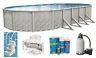 Above Ground Oval Meadows Swimming Pool with Liner, Sand Filter & Step Kit