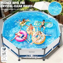 Above Ground Pool, 10Ft X 30In Frame Deep Swimming Pool, Round Family Pool, Large a