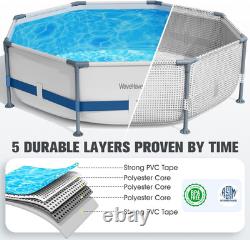 Above Ground Pool, 10Ft X 30In Frame Deep Swimming Pool, Round Family Pool, Large a
