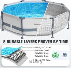 Above Ground Pool, 10Ft X 30In Frame Deep Swimming Pool, Round Family Pool, Large a