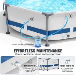 Above Ground Pool, 10Ft X 30In Frame Deep Swimming Pool, Round Family Pool, Large a