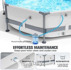 Above Ground Pool, 10Ft X 30In Frame Deep Swimming Pool, Round Family Pool, Large a