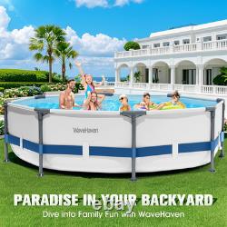 Above Ground Pool, 10Ft X 30In Frame Deep Swimming Pool, Round Family Pool, Large a