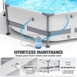 Above Ground Pool, 10ft x 30in Frame Deep Swimming Pool, Round Family Pool, La