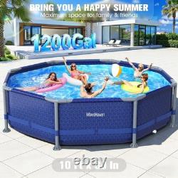 Above Ground Pool, 10ft x 30in Frame Deep Swimming Pool, Round Family Pool, Large A