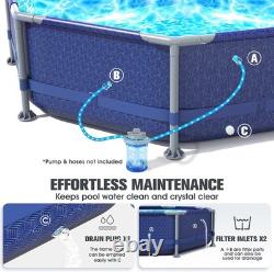 Above Ground Pool, 10ft x 30in Frame Deep Swimming Pool, Round Family Pool, Large A