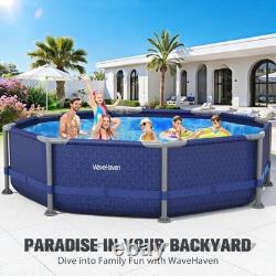 Above Ground Pool, 10ft x 30in Frame Deep Swimming Pool, Round Family Pool, Large A