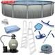 Above Ground Pool Kit 18 Ft Round Steel Rails Sand Filter Ladder Liner Skimmer