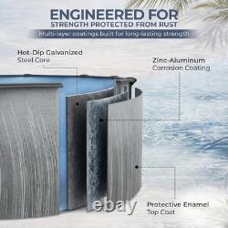 Above Ground Pool Kit 18 Ft Round Steel Rails Sand Filter Ladder Liner Skimmer