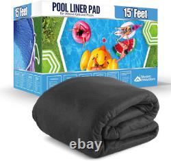 Above Ground Pool Liner Pad, 15' Foot Round, Pre-Cut Heavy Duty Outdoor Pool Pad