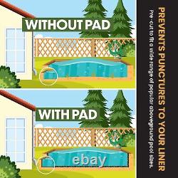 Above Ground Pool Liner Pad 16' x 32' Rectangle, 16'x32' Black