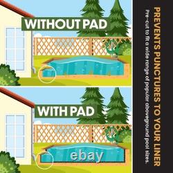 Above Ground Pool Liner Pad 16' x 32' Rectangle, Protects the Bottom of Above