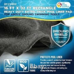 Above Ground Pool Liner Pad 16x32 Foot Rectangle Heavy Duty Extra Thick 220