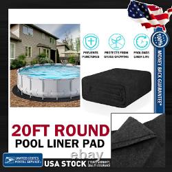 Above Ground Pool Liner Pad 20 Foot Round Pre-Cut Heavy Duty Outdoor Pool Black