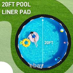 Above Ground Pool Liner Pad 20 Foot Round Pre-Cut Heavy Duty Outdoor Pool Black