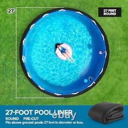 Above Ground Pool Liner Pad, 27' Foot Round, Pre-Cut Heavy Duty Outdoor 27 Feet
