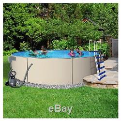 Above Ground Round Havana Blue Wave Swimming Pool with Liner, Ladder & Sand Filter