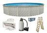 Above Ground Round MEADOWS Swimming Pool with Liner, Taupe Ladder & Sand Filter