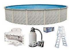 Above Ground Round MEADOWS Swimming Pool with Overlap Liner, Ladder & Sand Filter