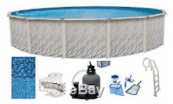 Above Ground Round Meadows Swimming Pool with Liner, In-Pool Ladder & Sand Filter