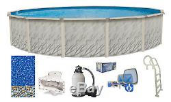 Above Ground Round Meadows Swimming Pool with Liner, Sand Filter & In-Pool Ladder