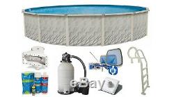 Above Ground Round Meadows Swimming Pool with Liner, Sand Filter Ladder & Fountain