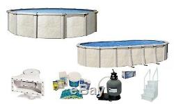 Above Ground Round & Oval Fallston Swimming Pool with Liner, Step & Sand Filter