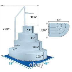 Above Ground Swimming Pool Entry System with Handrail & Step Pad (Choose Color)