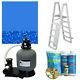 Above-Ground Swimming Pool Kit withSand Filter, Ladder & Swirl Bottom Liner