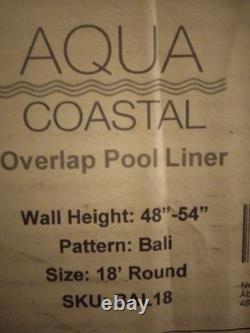 Aqua Coastal Bali Overlap Round Above Ground Pool Liner, 48-54 (18)