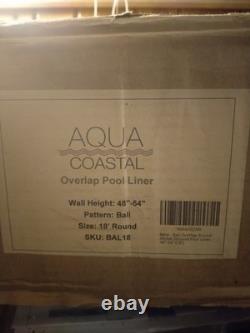 Aqua Coastal Bali Overlap Round Above Ground Pool Liner, 48-54 (18)