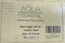 Aqua Coastal Reef Overlap Round Above Ground Pool Liner, 48-54 (12' Round) Is