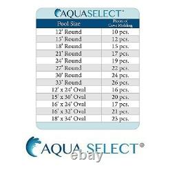 Aqua Select 18 x 34 Oval PEEL N' STICK Cove For Pool Liners Qty 23 48 Section
