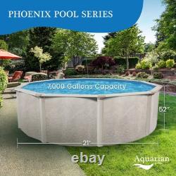 Aquarian Phoenix 21' x 52 Steel Frame Above Ground Swimming Pool Kit with Pump