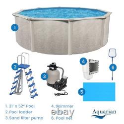 Aquarian Phoenix 21' x 52 Steel Frame Above Ground Swimming Pool Kit with Pump