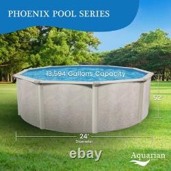 Aquarian Phoenix 24'x52 Round Above Ground Pool with Pump, Ladder, Liner, Skimmer
