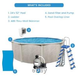 Aquarian Phoenix 24'x52 Round Above Ground Pool with Pump, Ladder, Liner, Skimmer