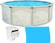Argentina Complete 15-ft Round 48-in Deep Metal Wall Pool and Liner